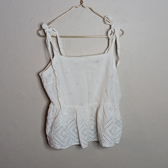 Madewell Rosalie Tie-Strap Top in Geo Eyelet Size XL - Picture 1 of 6